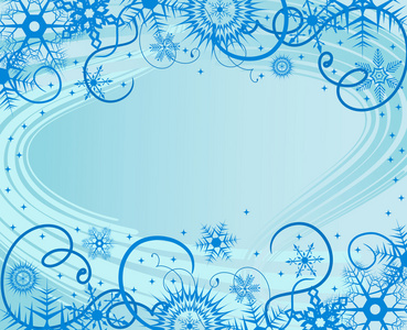 蓝色的冬天框架。 矢量插图