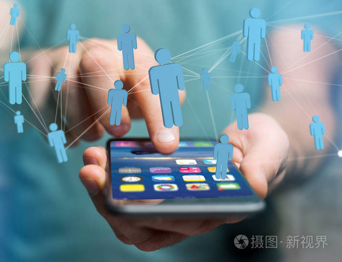 网络连接与人联系彼此的业务和