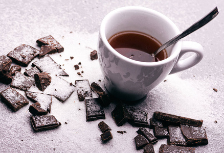 喝杯茶和块黑巧克力