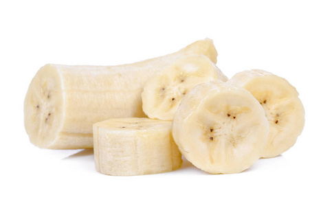 香蕉被隔绝在白色背景上的切片