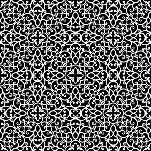 黑色和白色的花边图案照片