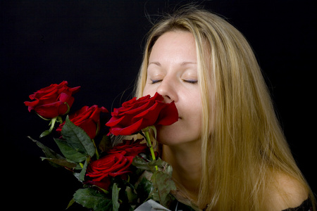 女人和玫瑰