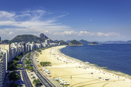在里约热内卢，巴西著名科帕卡巴纳海滩