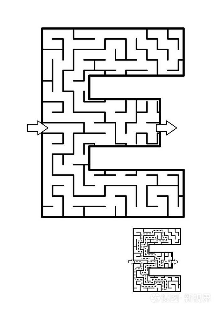 回到学校 abc 活动-孩子的字母 e 迷宫插画-正版商用图片00evpj-摄图