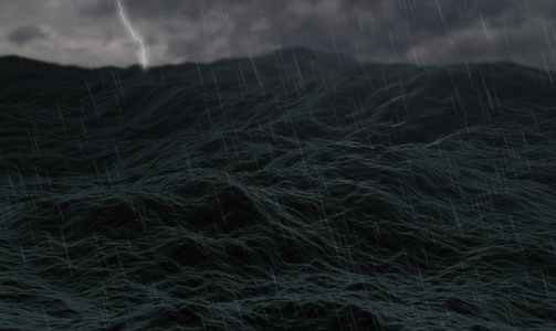 闪电和大海图片