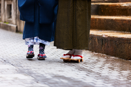 木屐鞋木屐日本传统鞋类照片