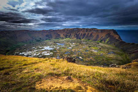 Orongo 复活节岛2017 年 7 月 11 日 Ranu 尻火山口