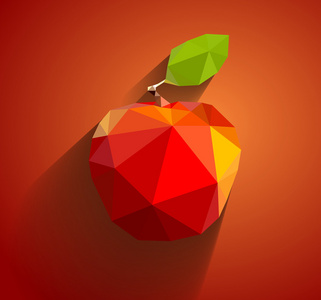 苹果的三角形在几何风格抽象苹果照片