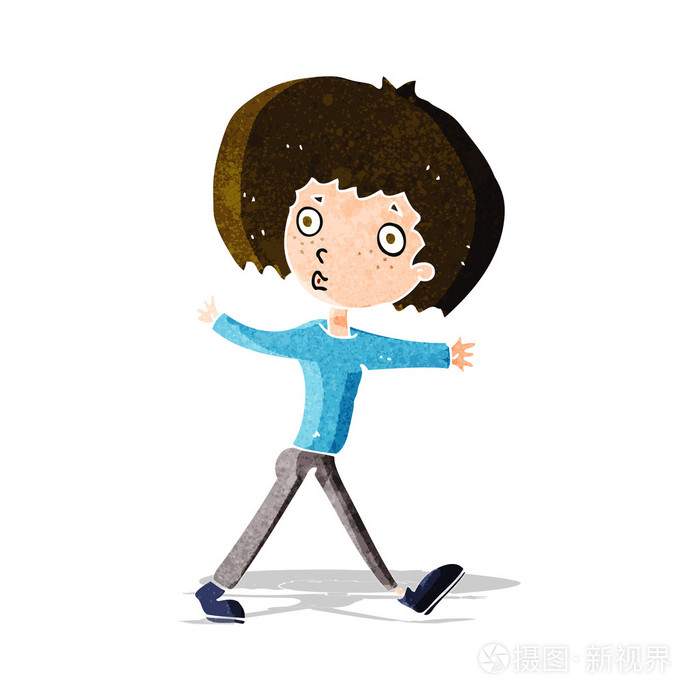 卡通惊讶的路人