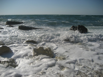 海浪的飞沫 灰尘 浪花图片