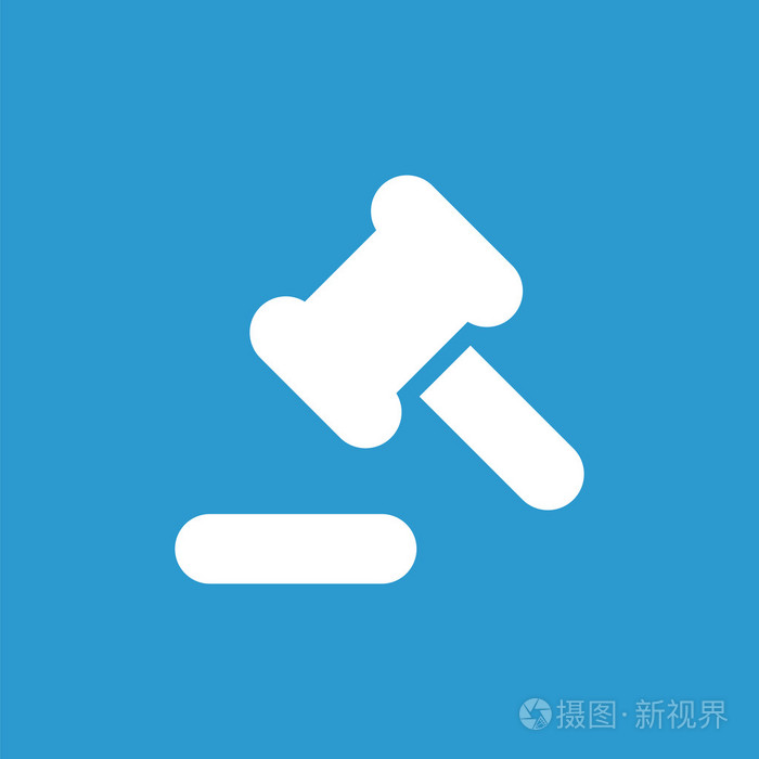 法院法律图标在蓝色背景上的白色