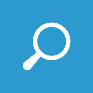 搜索图标,在蓝色背景上的白色照片