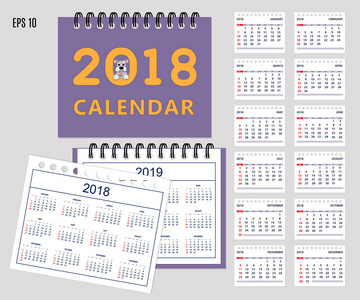 墙上或桌上到 2018 年，2019 年的孩子日历