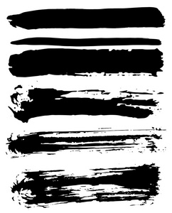 黑色墨水矢量画笔笔划照片