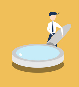 个 使用放大镜寻找东西的商人 相似素材图片