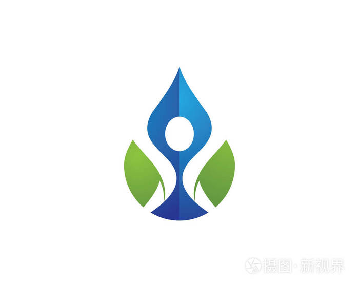 水滴 Logo 模板矢量插图设计