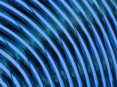 抽象的涡旋形形状蓝色背景。3d 渲染