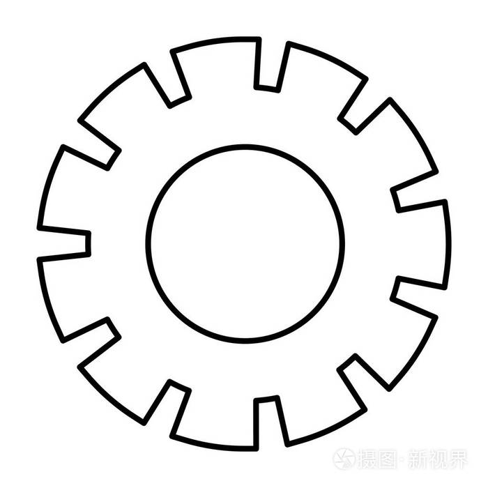 小齿轮模型四的单色剪影