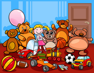 玩具组卡通插图照片