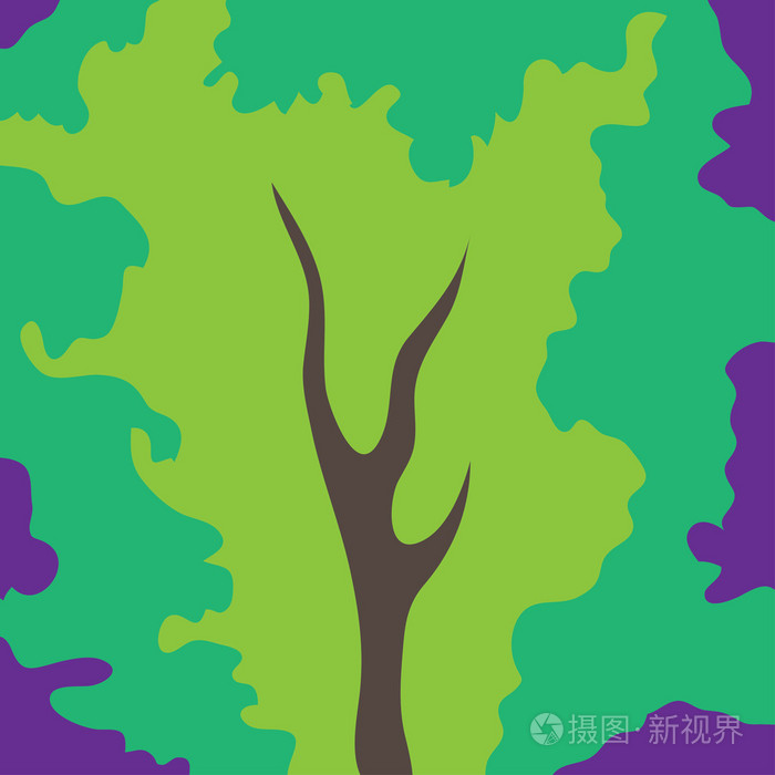 抽象艺术树绿颜色