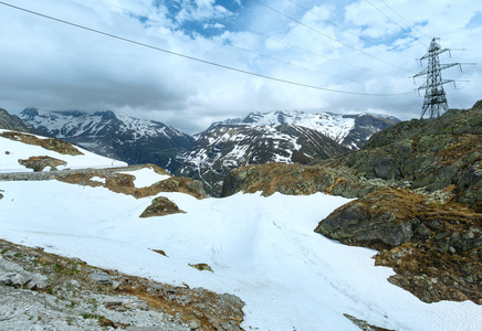 夏季山景瑞士格里姆塞尔帕斯