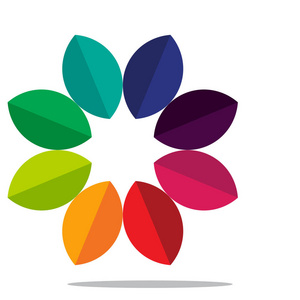 五颜六色的 logo 与圆的概念  团结