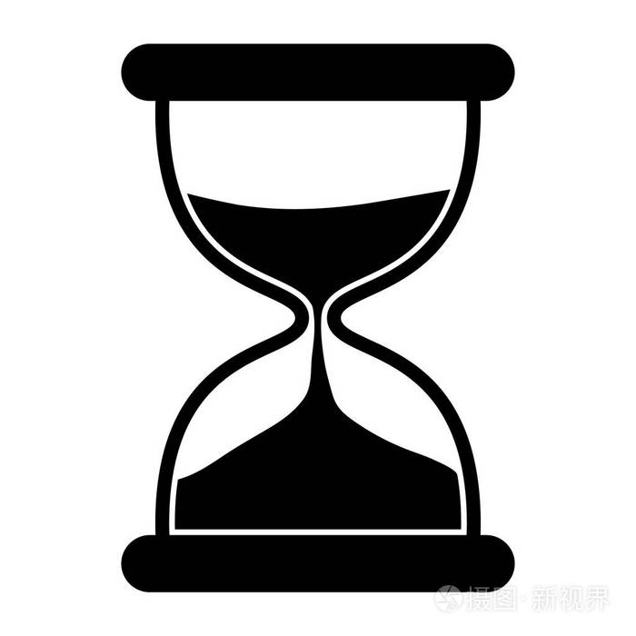 黑色沙漏轮廓图标矢量时间急急