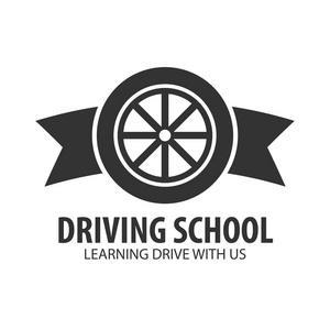 驾驶学校标志和图案的模板。汽车教育。矢量图