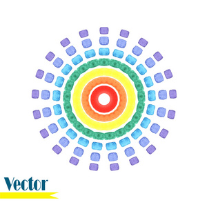 水彩的圆形装饰