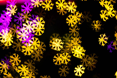 抽象黄紫灯雪片状景背景