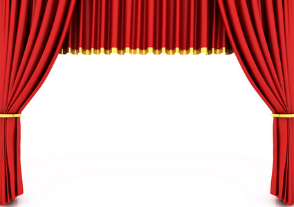 红色剧场幕帘照片