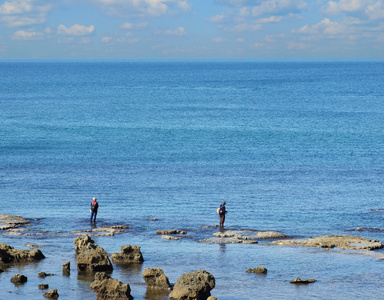 地中海低潮的渔民
