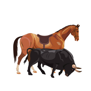 马和牛行中照片