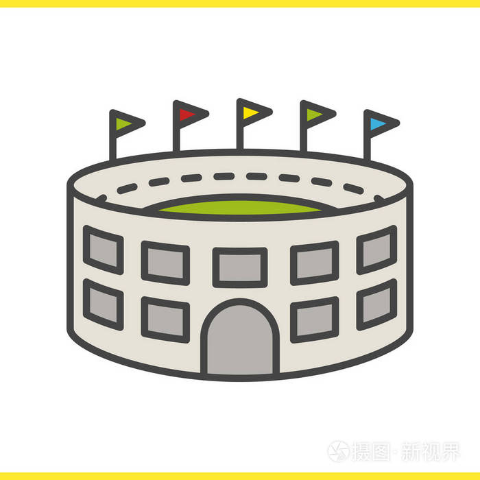 体育馆建筑颜色图标