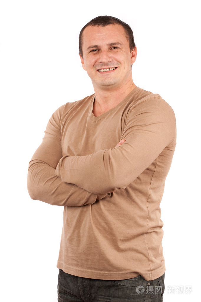 两臂交叉的年轻人照片-正版商用图片00hw19-摄图新视界