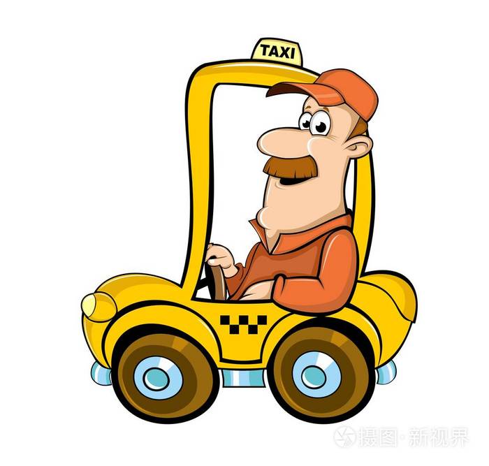 出租车司机黄色的出租车