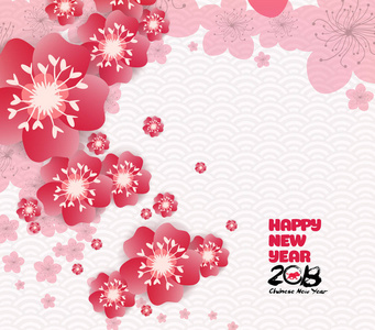 中国农历新年的图形。花背景