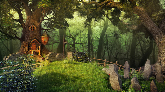 森林精灵的房子照片