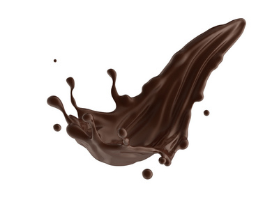 热巧克力或咖啡动态闪屏上白色孤立
