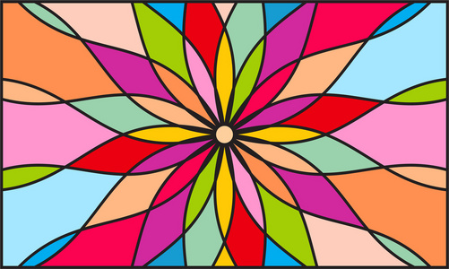 对称的大花万花筒色彩背景照片