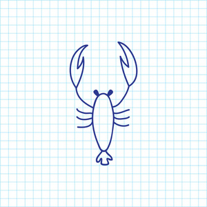 对蝎子嘟嘟的动物园符号的矢量插图。保费质量孤立的龙虾元素在时尚平面样式