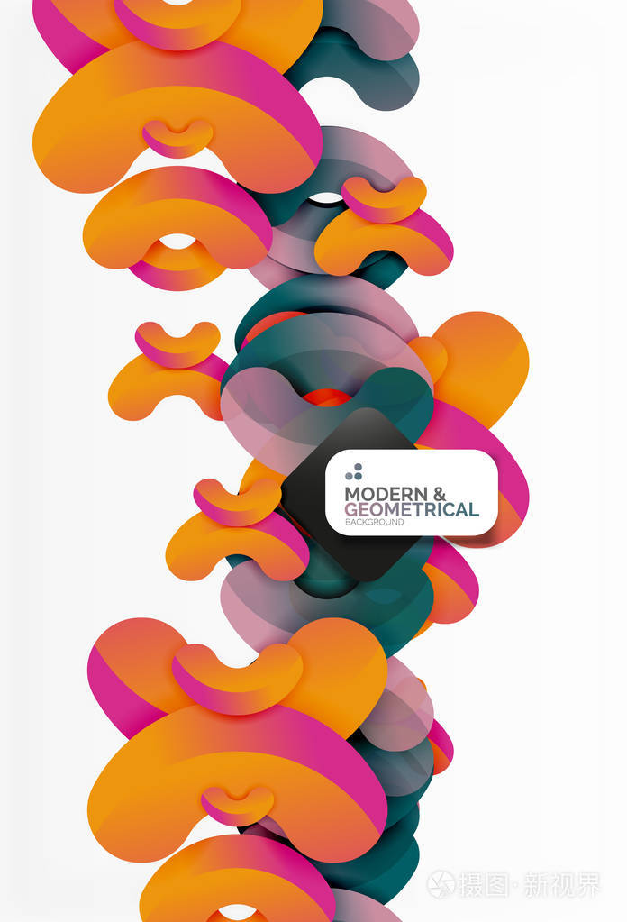 几何抽象颜色轮上白色的形状插画-正版商用图片00izmf-摄图新视界