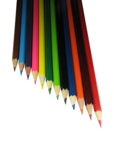 隔离的彩色铅笔