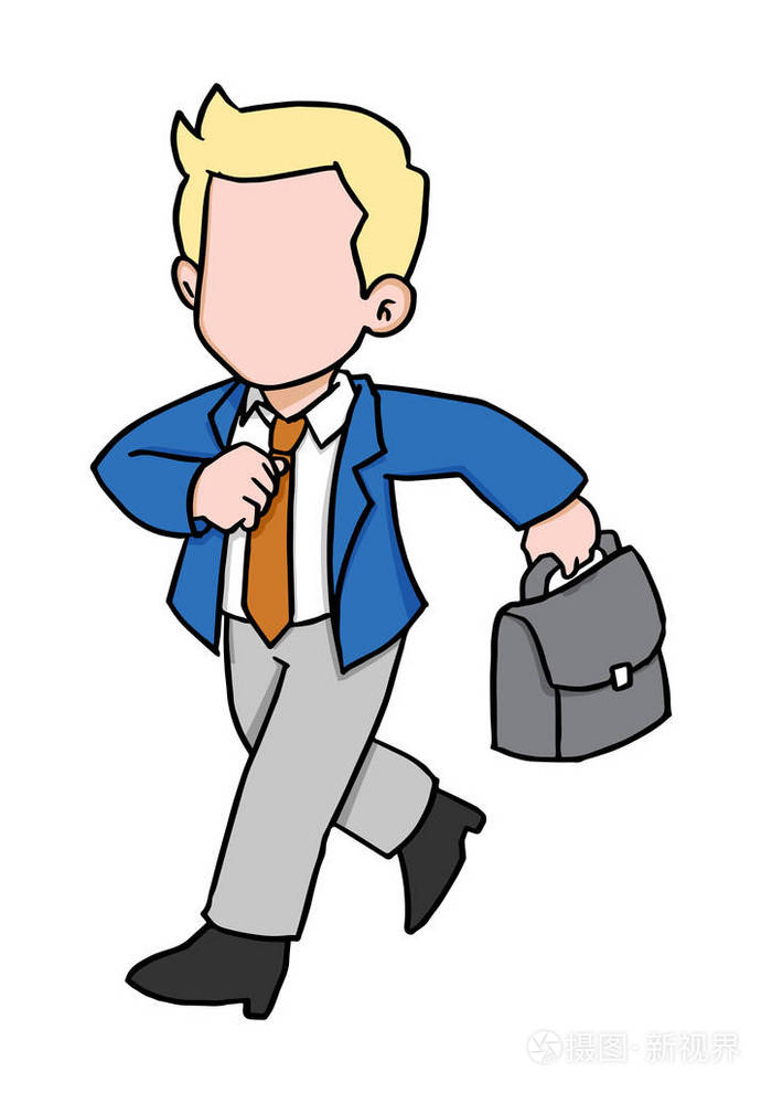 成功的商人的匆忙的卡通illstration
