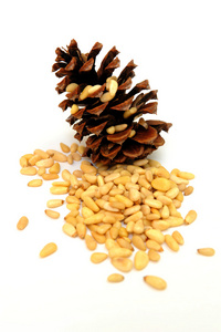 松仁,松子( pine nut的名词复数 )照片