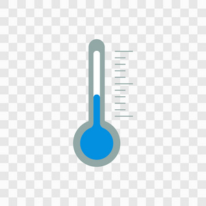 温度计。天气概念。平面样式