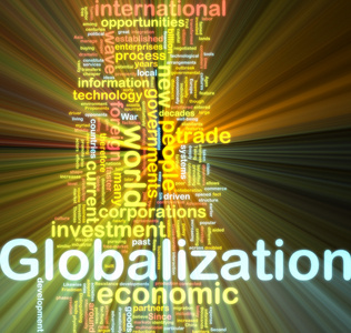 国际化合作全球化词云发光照片