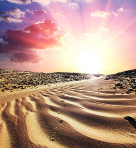 日落的沙漠