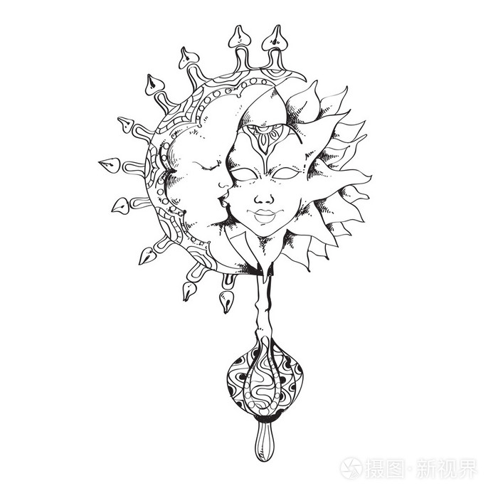 太阳和月亮的威尼斯面具