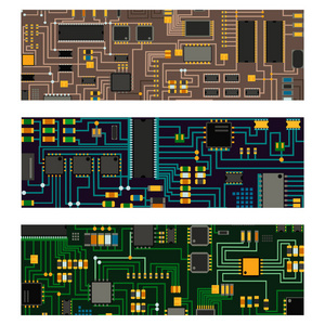 计算机芯片技术处理器电路主板信息系统矢量图